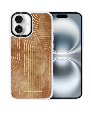 Etui do iPhone 16 IBIZU DropGuard Matt z MagSafe, Boho, Geometryczne linie