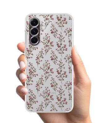 Etui do Samsung Galaxy A56 5G przeźroczyste, silikonowe Flexi, Mini Patterns, Różyczki