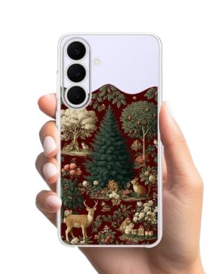 Etui do Samsung Galaxy S25 FE przeźroczyste, silikonowe Flexi, Zimowa magia, świąteczny las