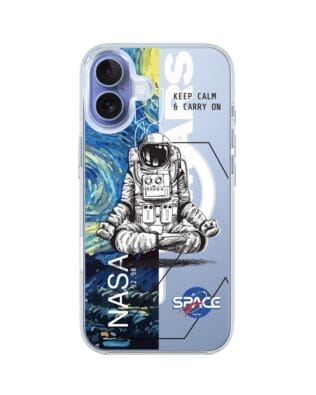 Etui do iPhone 17 z MagSafe przeźroczyste, silikonowe Flexi, keep calm in Cosmos