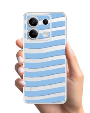 Etui do Xiaomi Redmi Note 13 Pro 5G przeźroczyste, silikonowe Flexi, niebieskie paski