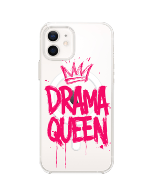 Etui do iPhone 12 Mini z MagSafe przeźroczyste, silikonowe Flexi, Positive Vibes, Drama Queen