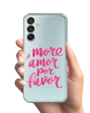 Etui do Samsung Galaxy M15 5G przeźroczyste, silikonowe Flexi, Positive Vibes, More amore per favore