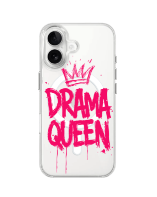 Etui do iPhone 16 Plus z MagSafe przeźroczyste, silikonowe Flexi, Positive Vibes, Drama Queen