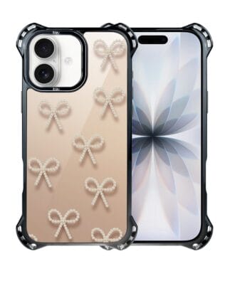 Etui do iPhone 17 IBIZU DropGuard Ultra z MagSafe, Zimowa magia, Perłowe kokardki