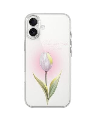 Etui do iPhone 17 przeźroczyste, silikonowe Flexi, tulipan