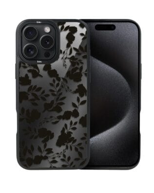 Etui do iPhone 15 Pro Max IBIZU DropGuard Matt z MagSafe, Midnight, Cienie liści