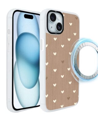 Etui do iPhone 15 Plus IBIZU DropGuard Matt z MagSafe, Boho, Pudrowe serca