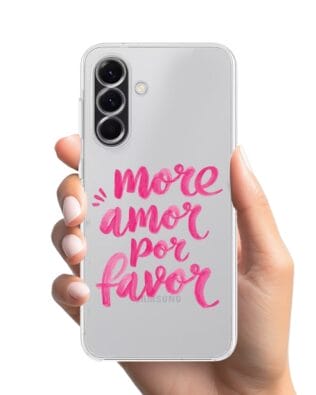 Etui do Samsung Galaxy A56 5G przeźroczyste, silikonowe Flexi, Positive Vibes, More amore per favore