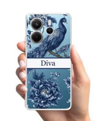 Etui do Xiaomi Redmi Note 14 4G przeźroczyste, silikonowe Flexi, Mystic, Diva Peacock