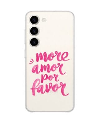 Etui do Samsung Galaxy S23 Plus przeźroczyste, silikonowe Flexi, Positive Vibes, More amore per favore