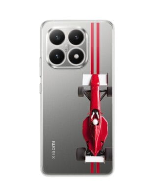 Etui do Xiaomi 15T przeźroczyste, silikonowe Flexi, Szybkie Auta, czerwone F1
