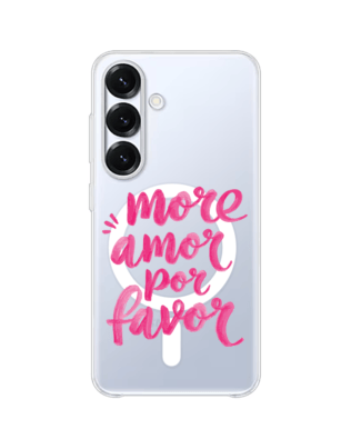 Etui do Samsung Galaxy S25 Plus z MagSafe przeźroczyste, silikonowe Flexi, Positive Vibes, More amore per favore