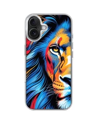 Etui do iPhone 17 z MagSafe przeźroczyste, silikonowe Flexi, Dzika Mandala, Lwie spojrzenie