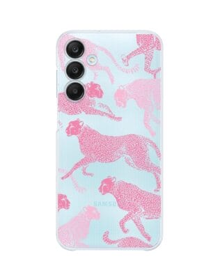 Etui do Samsung Galaxy M35 5G przeźroczyste, silikonowe Flexi, Mystic, Różowe pumy