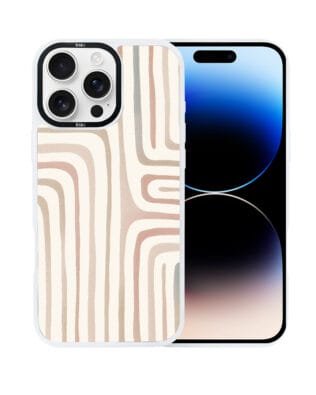 Etui do iPhone 14 Pro Max IBIZU DropGuard Matt z MagSafe, Boho, Piaskowy labirynt