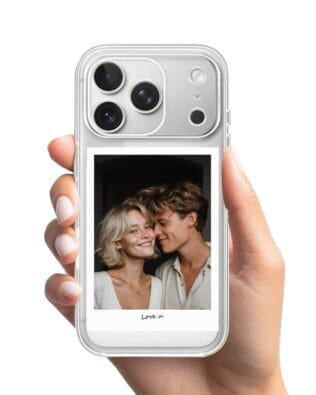 Etui do iPhone 17 Pro Max przeźroczyste, silikonowe Flexi, Polaroid z własnym zdjęciem