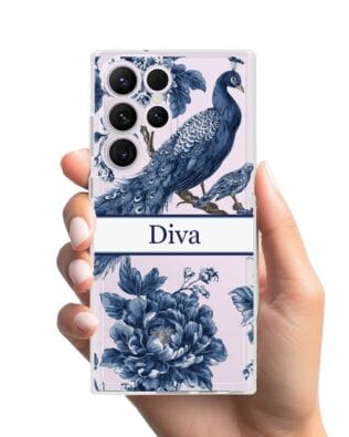 Etui do Samsung Galaxy S23 Ultra przeźroczyste, silikonowe Flexi, Mystic, Diva Peacock