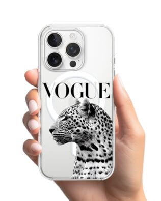 Etui do iPhone 14 Pro z MagSafe przeźroczyste, silikonowe Flexi, Positive Vibes, Tygrys Vogue