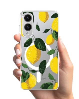 Etui do Samsung Galaxy S25 Edge z MagSafe przeźroczyste, silikonowe Flexi, Italian Summer, Cytrynowe