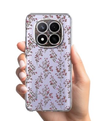 Etui do Xiaomi Redmi Note 14 Pro 4G przeźroczyste, silikonowe Flexi, Mini Patterns, Różyczki