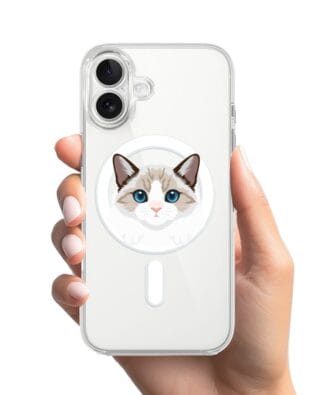Etui do iPhone 17 z MagSafe przeźroczyste, silikonowe Flexi, kot birmański