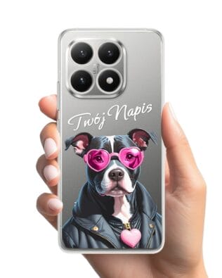 Etui do Xiaomi 15T przeźroczyste, silikonowe Flexi, Puppy Love, pies rasy Amstaff