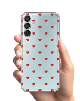 Etui do Samsung Galaxy M15 5G przeźroczyste, silikonowe Flexi, Mini Patterns, Serduszka