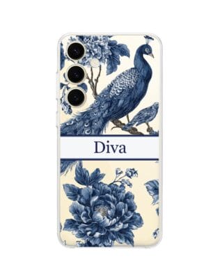 Etui do Samsung Galaxy S24 przeźroczyste, silikonowe Flexi, Mystic, Diva Peacock
