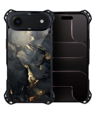 Etui do iPhone Air IBIZU DropGuard Ultra z MagSafe, Ethereal Essence, Czarny diament ze złotem