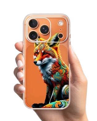 Etui do iPhone 17 Pro Max przeźroczyste, silikonowe Flexi, Dzika Mandala, Lis