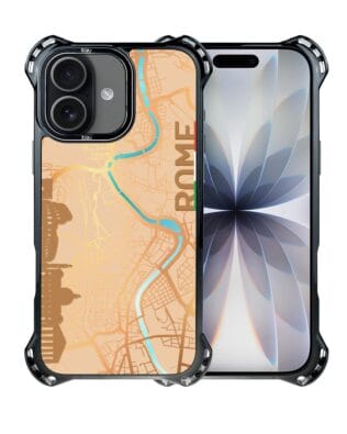 Etui do iPhone 17 IBIZU DropGuard Ultra z MagSafe, mapy świata, Rome