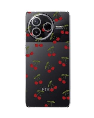 Etui do Xiaomi POCO F7 Pro przeźroczyste, silikonowe Flexi, Mini Patterns, Wiśnie