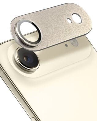 Metalowa osłona na cały aparat z wbudowanymi szkłami do iPhone Air, białe złoto