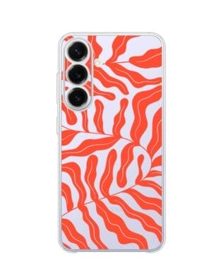 Etui do Samsung Galaxy S25 FE przeźroczyste, silikonowe Flexi, Summer Patterns, koralowy wzór