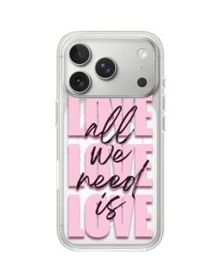Etui do iPhone 17 Pro Max z MagSafe przeźroczyste, silikonowe Flexi, Positive Vibes, All We Need Is Love
