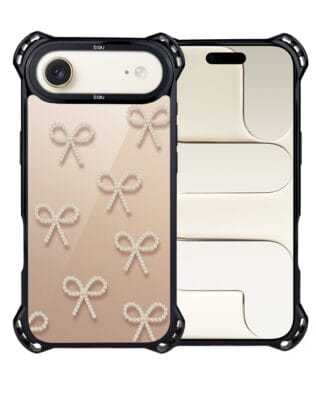 Etui do iPhone Air IBIZU DropGuard Ultra z MagSafe, Zimowa magia, Perłowe kokardki