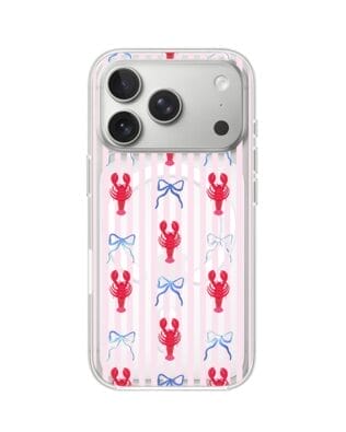 Etui do iPhone 17 Pro Max z MagSafe przeźroczyste, silikonowe Flexi, Summer Patterns, krab i kokardki