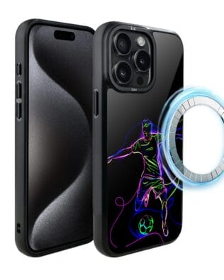 Etui do iPhone 15 Pro IBIZU DropGuard Matt z MagSafe, #ElectroMove, Moc footballu