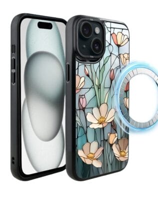 Etui do iPhone 15 Plus IBIZU DropGuard Matt z MagSafe, Barwy Szkła, Szept kwiatów polnych