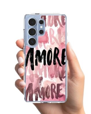 Etui do Samsung Galaxy S25 Ultra z MagSafe przeźroczyste, silikonowe Flexi, Positive Vibes, Amore Amore