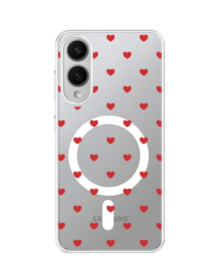 Etui do Samsung Galaxy S25 Edge z MagSafe przeźroczyste, silikonowe Flexi, Mini Patterns, Serduszka