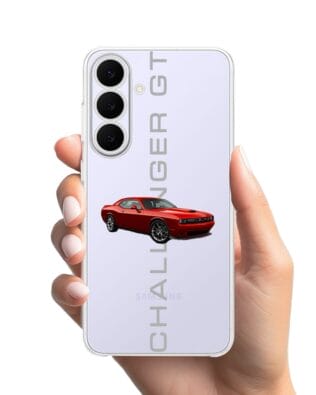 Etui do Samsung Galaxy S25 FE przeźroczyste, silikonowe Flexi, Szybkie Auta, czerwony Challenger GT