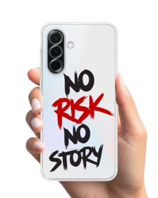 Etui do Samsung Galaxy A36 5G przeźroczyste, silikonowe Flexi, Positive Vibes, No Risk No Story