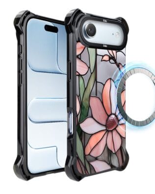 Etui do iPhone Air IBIZU DropGuard Ultra z MagSafe, Barwy Szkła, Różowa magnolia