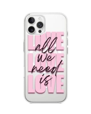 Etui do iPhone 12 Pro Max z MagSafe przeźroczyste, silikonowe Flexi, Positive Vibes, All We Need Is Love