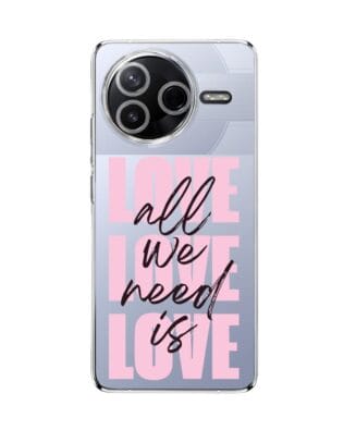 Etui do Xiaomi POCO F7 Pro przeźroczyste, silikonowe Flexi, Positive Vibes, All We Need Is Love