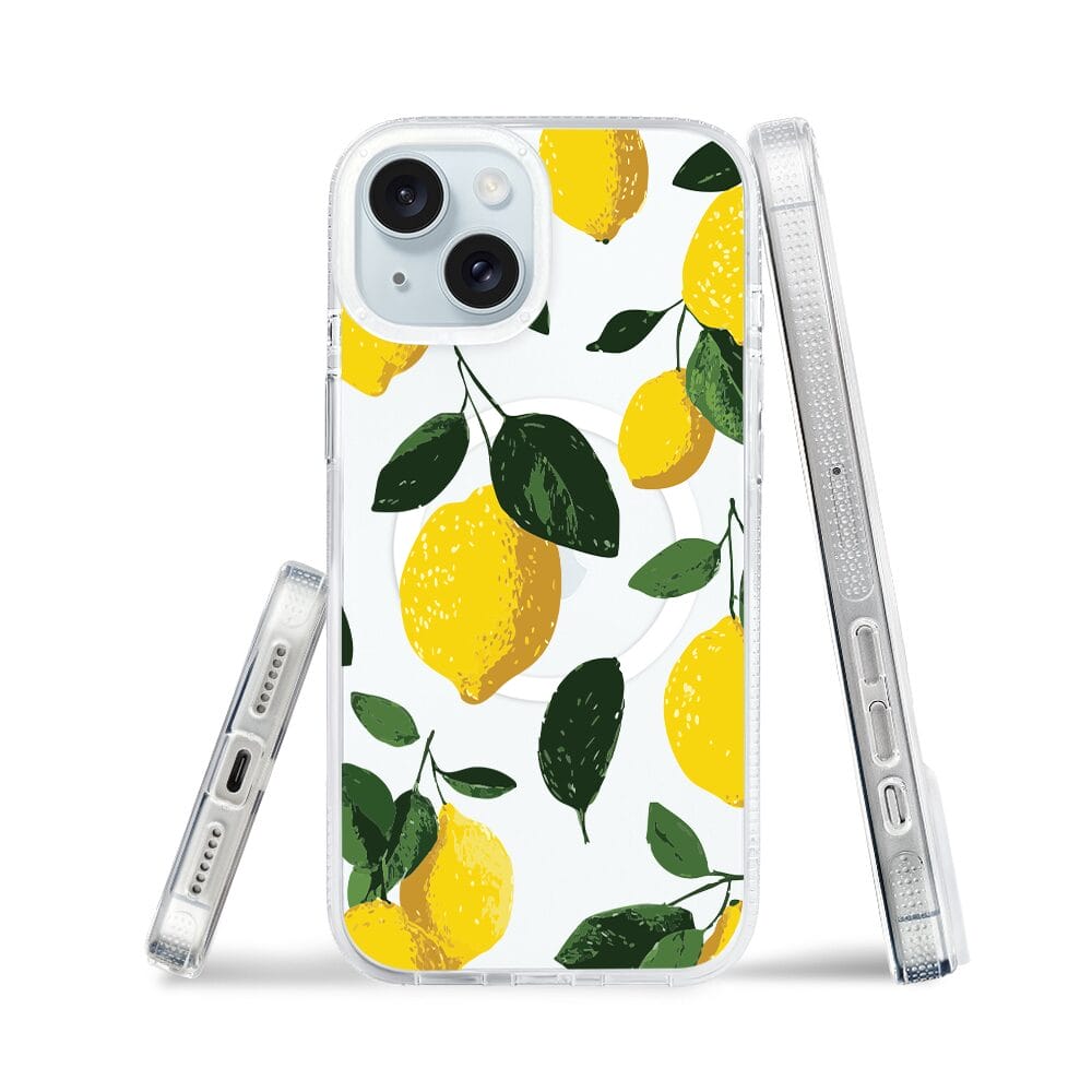 Etui do iPhone 15 z MagSafe przeźroczyste, silikonowe Flexi, Italian Summer, Cytrynowe - obrazek 3