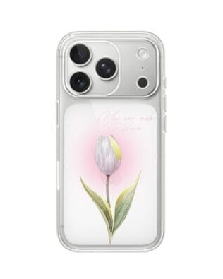 Etui do iPhone 17 Pro Max przeźroczyste, silikonowe Flexi, tulipan