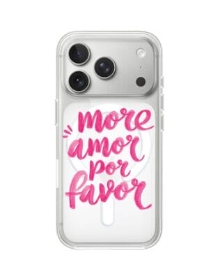 Etui do iPhone 17 Pro Max z MagSafe przeźroczyste, silikonowe Flexi, Positive Vibes, More amore per favore